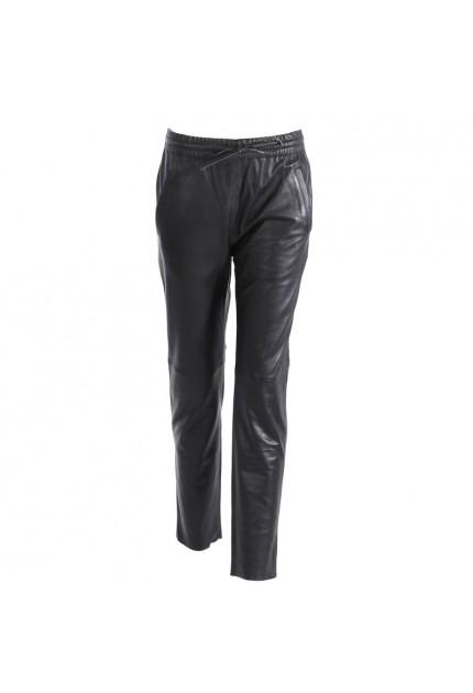 Pantalon jogpant en cuir véritable Oakwood Gift noir 501