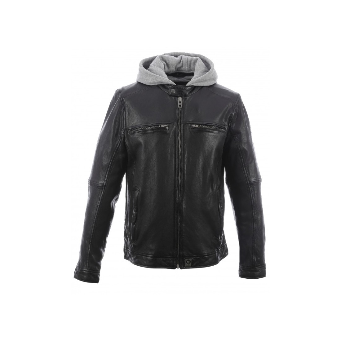 Blouson cuir parmenture amovible New Hood