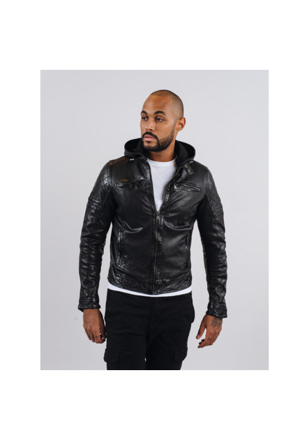 parka cuir homme solde