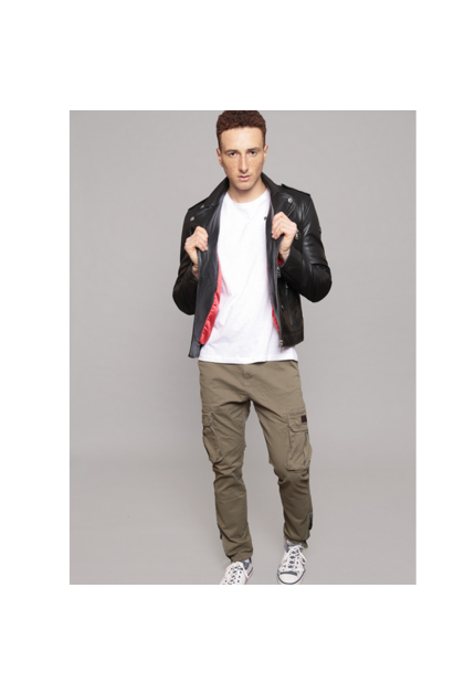 veste longue cuir et fourrure homme : 911617